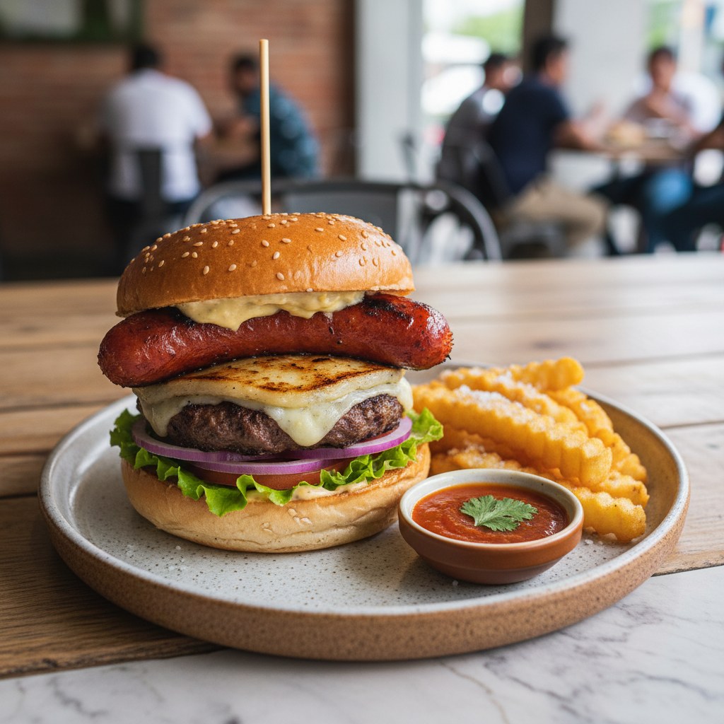 Costeña burger at Frozo Barranquilla